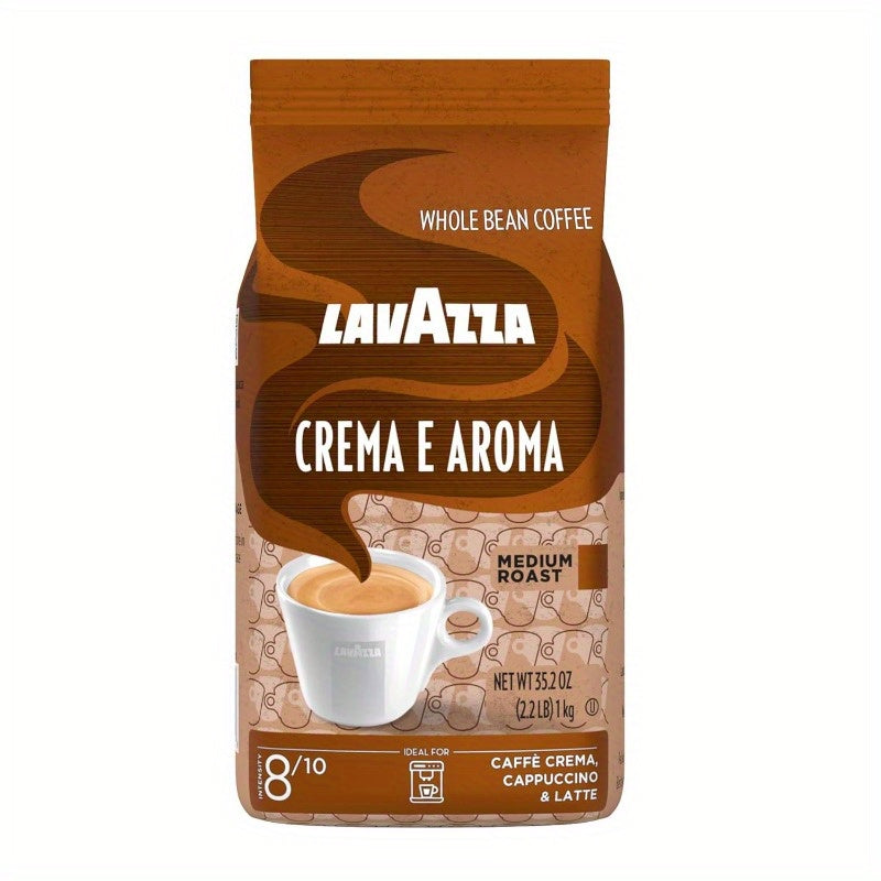Lavazza Crema E Aroma Whole Bean Coffee Blend 2.2-Pound Bag - Medium Roast, Intense Earthy Flavor & Long-Lasting Crema, Arabica & Robusta Beans, Non-GMO, Espresso-Ready for Home, Camping, Italian Heritage Since 1895, Camping Coffee | Coffee Enthusiast Gi