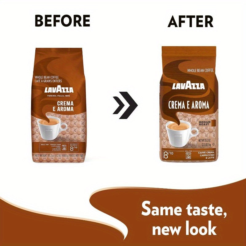 Lavazza Crema E Aroma Whole Bean Coffee Blend 2.2-Pound Bag - Medium Roast, Intense Earthy Flavor & Long-Lasting Crema, Arabica & Robusta Beans, Non-GMO, Espresso-Ready for Home, Camping, Italian Heritage Since 1895, Camping Coffee | Coffee Enthusiast Gi