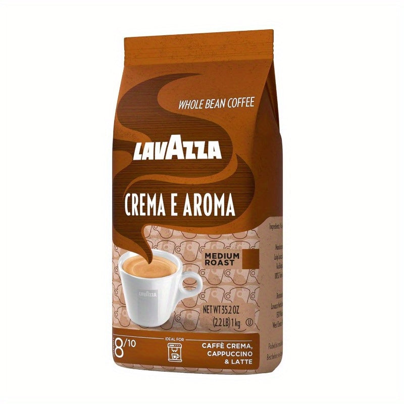 Lavazza Crema E Aroma Whole Bean Coffee Blend 2.2-Pound Bag - Medium Roast, Intense Earthy Flavor & Long-Lasting Crema, Arabica & Robusta Beans, Non-GMO, Espresso-Ready for Home, Camping, Italian Heritage Since 1895, Camping Coffee | Coffee Enthusiast Gi